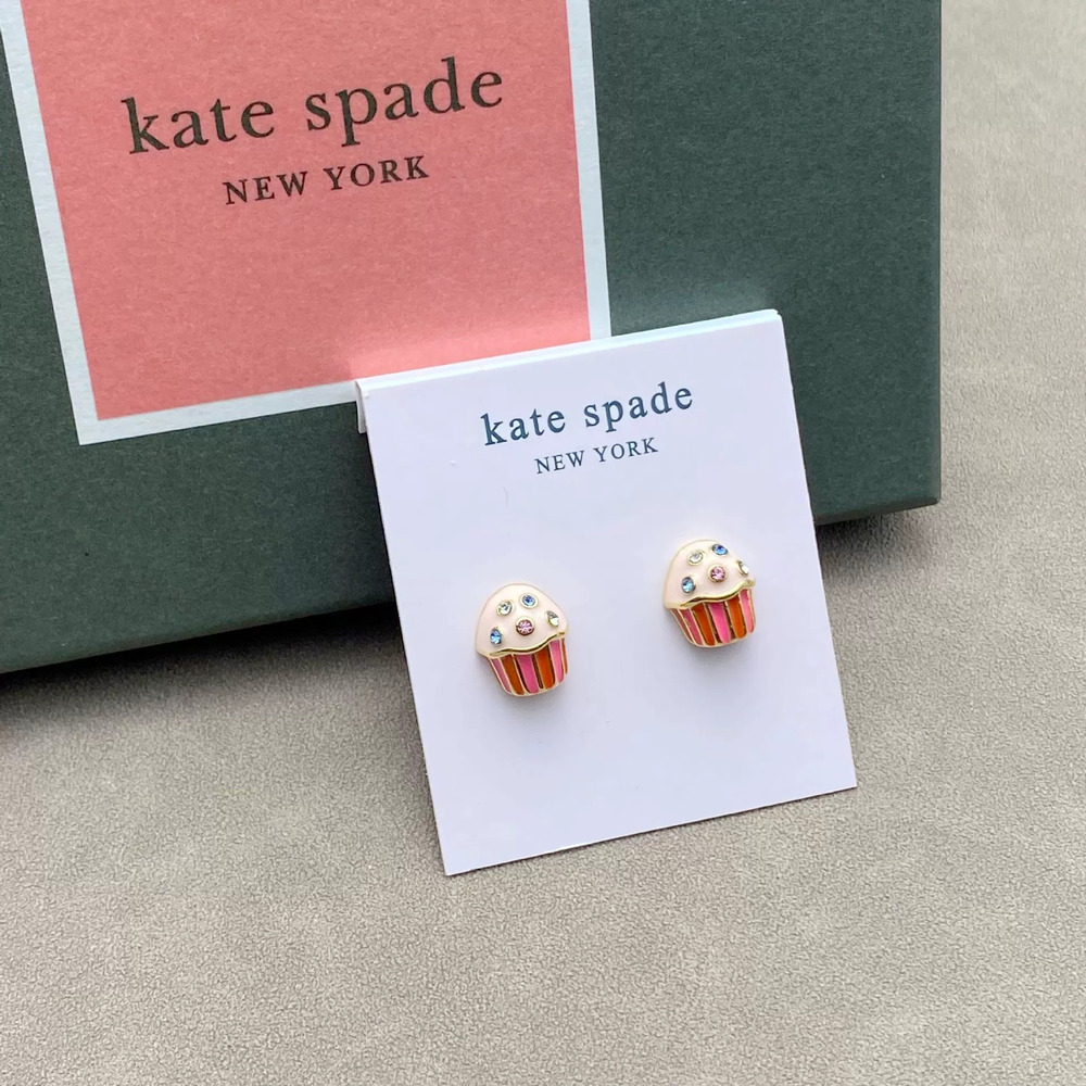 kate spade Colorful Rhinestone Enamel Hand Painted Cake Earrings